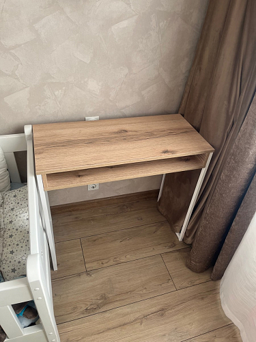 Письменный стол Лео Лофт дуб делано темный / белый матовый фото покупателя 2