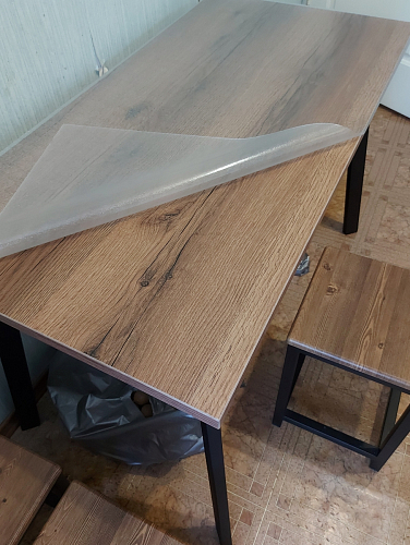 Стол Тринити Лофт 120 32 мм бетон / черный матовый фото покупателя 619