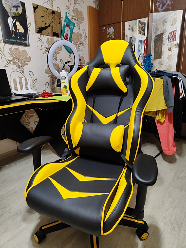 Компьютерное кресло Racer черное / голубое фото покупателя 74