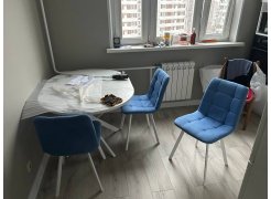 Стул на металлокаркасе Чилли синяя ткань / белый фото покупателя 515