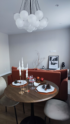 Стол Тулип 80х73 мрамор черный / белый фото покупателя 81