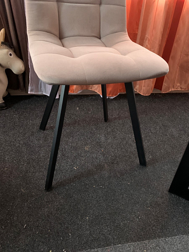 Стул на металлокаркасе Чилли К светло-серый велюр / черный каркас фото покупателя 826