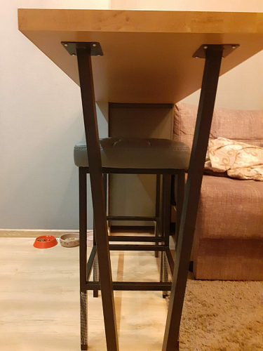 Барный стул Лофт ткань канди грей / черный матовый фото покупателя 59