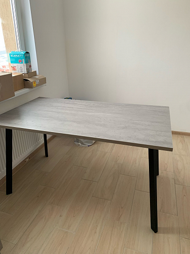 Стол Тринити Лофт 120 32 мм бетон / черный матовый фото покупателя 475