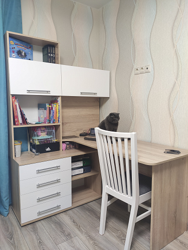 Компьютерный стол КСТ-14.1Л левый дуб сонома / белый фото покупателя 13