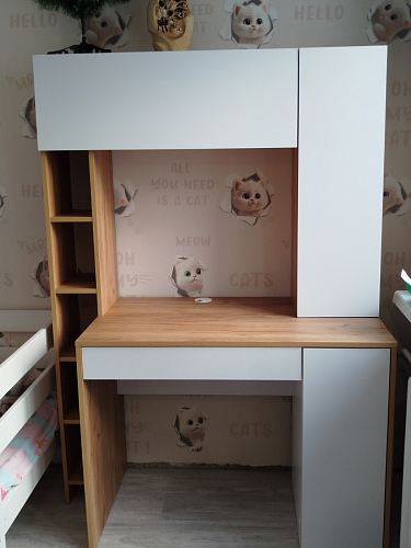 Письменный стол Комфорт 12.71 дуб золотой craft / белая аляска фото покупателя 122