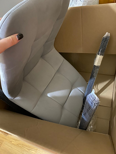 Стул на металлокаркасе Чилли синяя ткань / белый фото покупателя 167