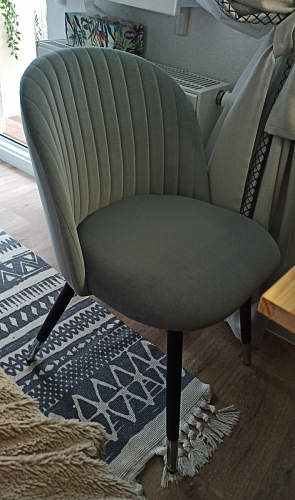 Стул на металлокаркасе Gabi 1 light purple / black / gold фото покупателя 198