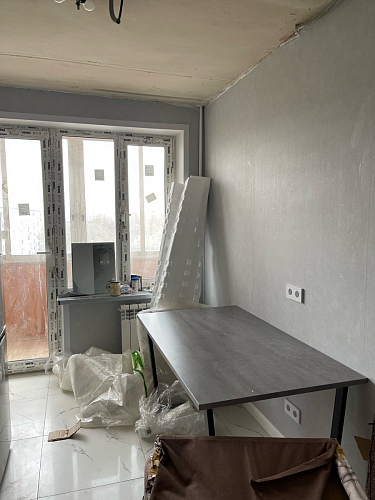 Стол Лота Лофт 120 32 мм бетон / черный матовый фото покупателя 74