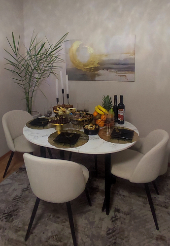 Стул на металлокаркасе Gabi dark beige / black / silver фото покупателя 626