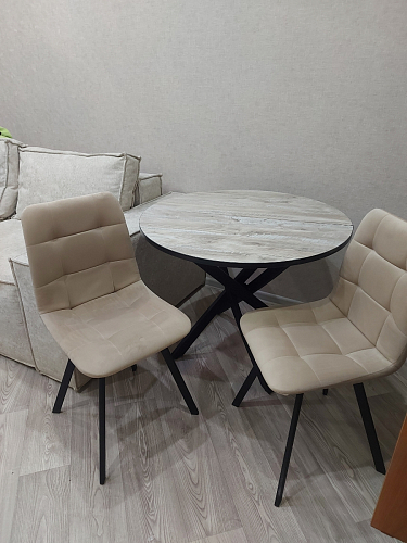 Стул на металлокаркасе Чилли К темно-серый (velutto 32) / черный фото покупателя 151