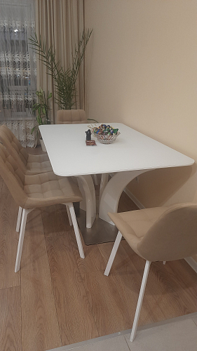 Стул на металлокаркасе Челси бежевый / белый каркас фото покупателя 261