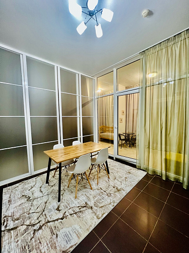 Стол Тринити Лофт 120 32 мм бетон / черный матовый фото покупателя 394