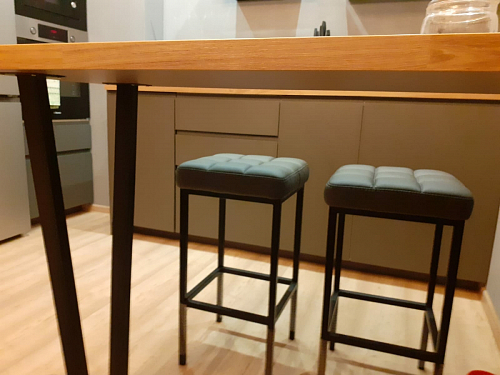 Барный стул Лофт микровелюр катания блэк / черный матовый фото покупателя 60