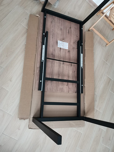 Стол Центавр 120(160)х70х75 файерстоун / черный матовый фото покупателя 22