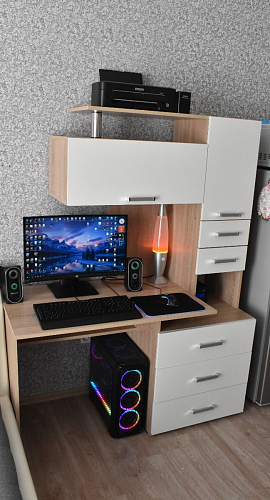 Стол компьютерный Джаз-17 белый правый фото покупателя 66