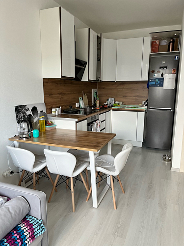 Деревянный стол Лота Лофт 120х75 белый матовый / дуб крафт золотой фото покупателя 947