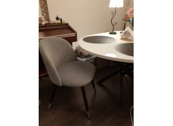 Стул на металлокаркасе Gabi 1 бежевый / черный с серебряными наконечниками фото покупателя 46