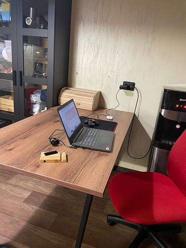 Стол Лота Лофт 140 25 мм черный матовый / дуб вотан фото покупателя 215