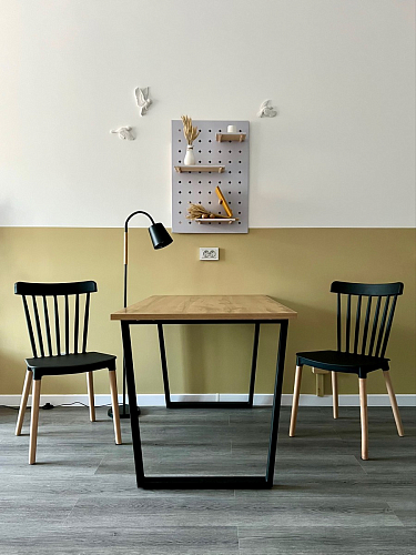 Деревянный стол Лота Лофт 140х80 черный матовый / бетон светлый фото покупателя 769