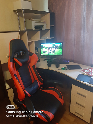 Стол компьютерный Джаз-15 левый дуб сонома / белый фото покупателя 6