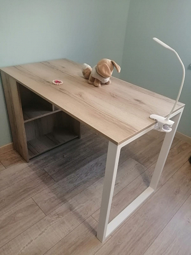 Письменный стол Битти Лофт 116х60х75 дуб вотан / белый матовый фото покупателя 20