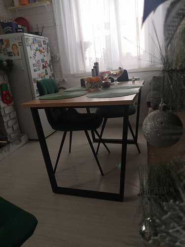 Деревянный стол Лота Лофт 140х80 дуб крафт табачный / черный матовый фото покупателя 206