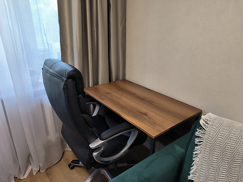 Письменный стол Клер Лофт дуб делано темный / черный матовый фото покупателя 41