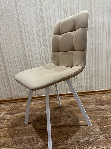 Стул на металлокаркасе Чилли К светло-серый велюр / черный каркас фото покупателя 133