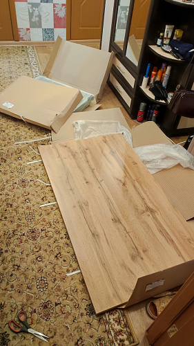 Стол Лота Лофт 140 25 мм черный матовый / бетон фото покупателя 851