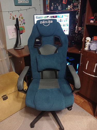 Компьютерное кресло Driver/Драйвер кожзам черный / серый фото покупателя 87