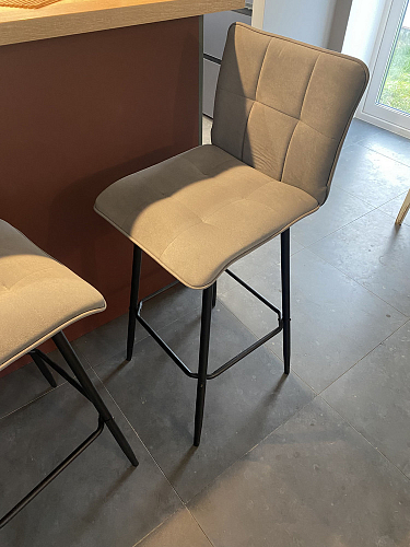 Полубарный стул Bari/Бари серый велюр фото покупателя 5