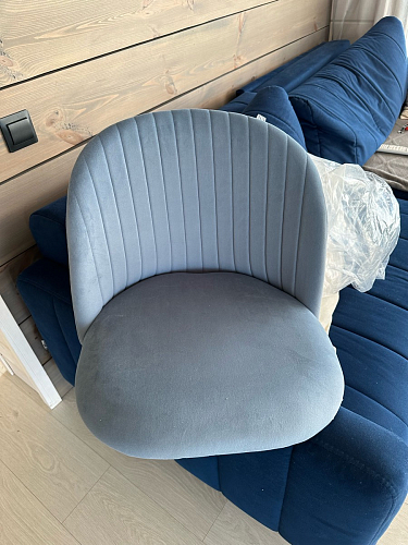 Стул на металлокаркасе Gabi 1 light blue / black / gold фото покупателя 431