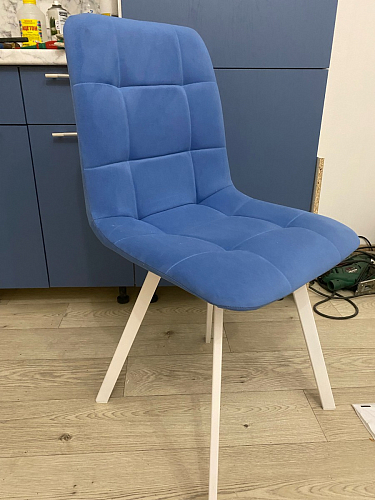 Стул на металлокаркасе Чилли К светло-серый велюр / черный каркас фото покупателя 1456