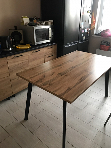 Стол Тринити Лофт 120 32 мм бетон / черный матовый фото покупателя 322