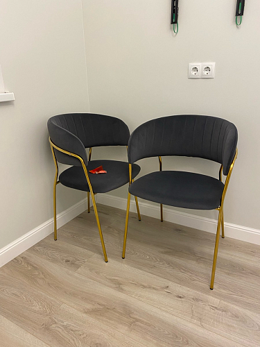 Стул на металлокаркасе Kamelia светло-фиолетовый / золотой фото покупателя 102