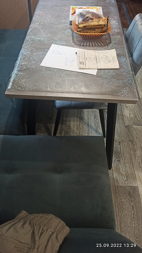 Стол Тринити Лофт 120 32 мм бетон / черный матовый фото покупателя 295