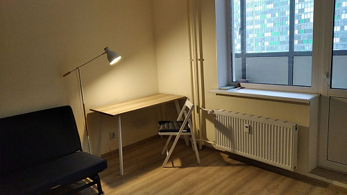 Стеклянный стол Фостер 120(160)х120х76 серый мрамор / черный фото покупателя 64