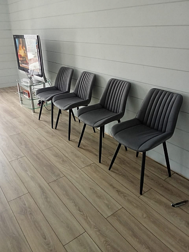 Стул на металлокаркасе Седа К латте / черный фото покупателя 155