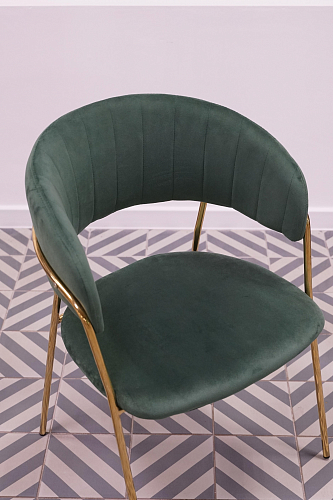 Стул на металлокаркасе Kamelia green / gold из шоурума 2