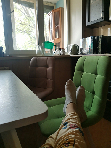 Стул на металлокаркасе Чилли К черный / зеленый фото покупателя 631