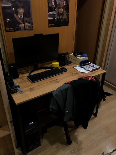 Письменный стол Леон Лофт дуб делано светлый / белый матовый фото покупателя 146