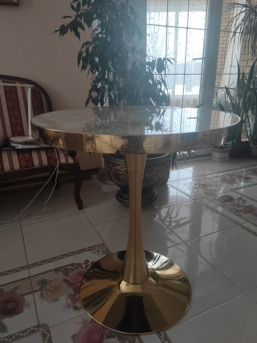 Деревянный стол Dorian 70x75 бежевый / золотой фото покупателя 19