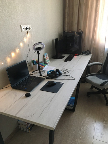 Деревянный стол Лота Лофт 140х80 черный матовый / бетон светлый фото покупателя 189