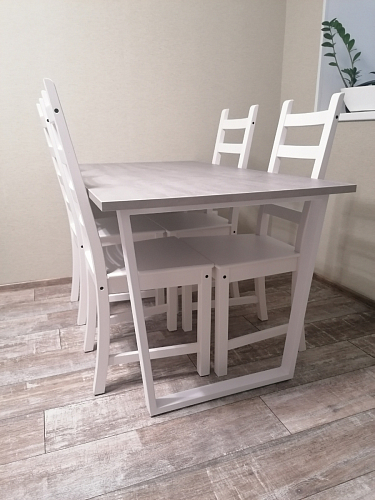 Деревянный стол Лота Лофт 140х80 черный матовый / бетон светлый фото покупателя 85