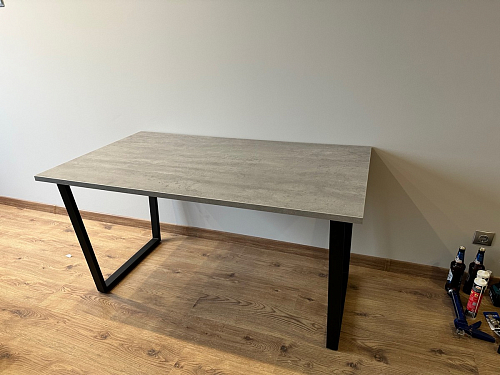 Стол Лота Лофт 140 25 мм черный матовый / бетон фото покупателя 212