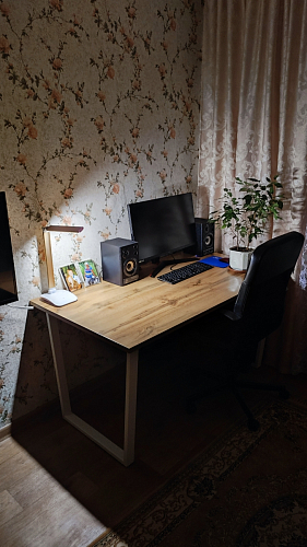 Деревянный стол Лота Лофт 140х80 черный матовый / бетон светлый фото покупателя 850