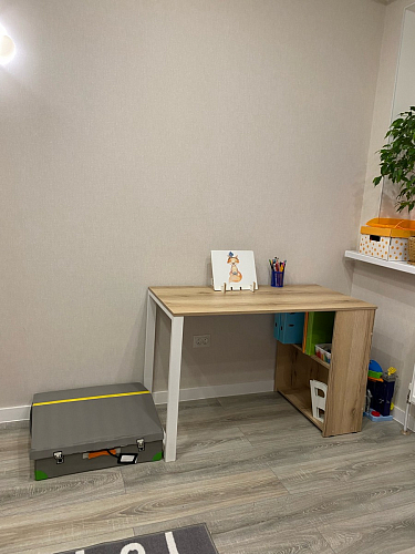 Письменный стол Битти Лофт 116х60х75 дуб делано светлый / белый матовый фото покупателя 122