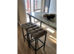 Барный стул Лофт кожзам темно-серый / черный матовый фото покупателя 270