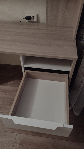 Компьютерный стол Комфорт 12.95 N дуб сонома / сатин фото покупателя 11